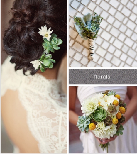 succulents headdress boutunniere bouquet wedding